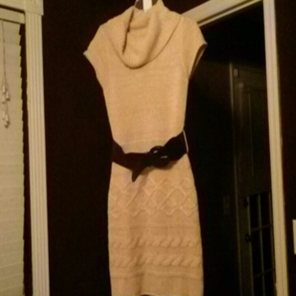 Cute cowl neck sweater dress!