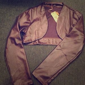 New dark brown leather jacket (short in length)