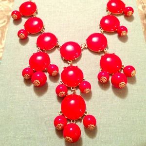 Red JCrew bubble necklace