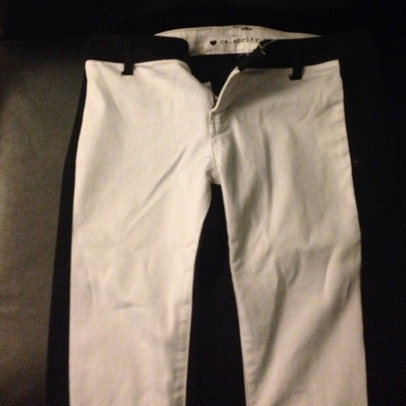 White black contrast pants