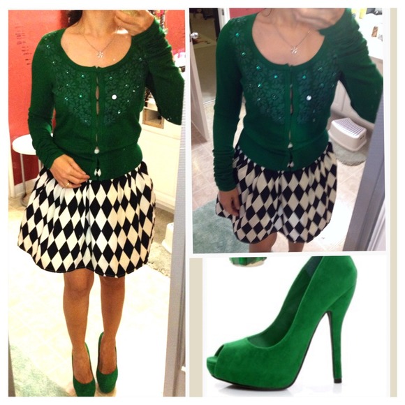 black and white puffy skirt