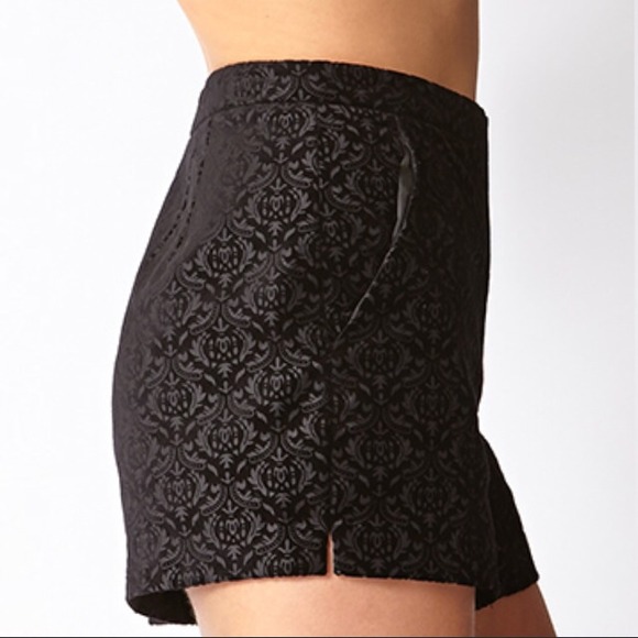 Black Regal Velveteen Shorts - Picture 2 of 3