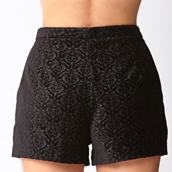 Black Regal Velveteen Shorts - Picture 3 of 3