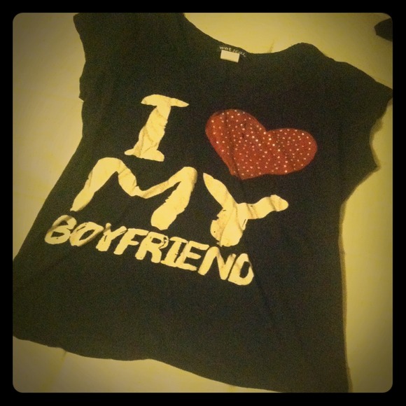 Black i heart my bf tee - Picture 1 of 2