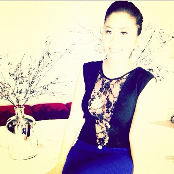 Sexy black deep V bod suit