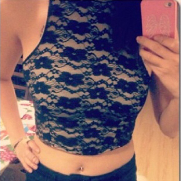 Sexy lace crop top
