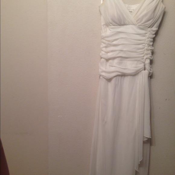 Long, elegant white dress