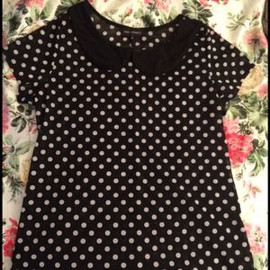 Polka dot Peter Pan collar blouse