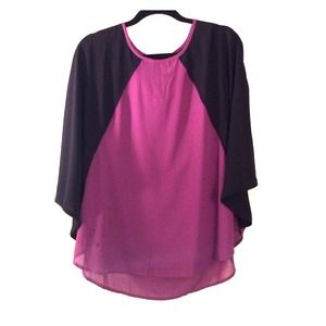 Millau chiffon purple and black top