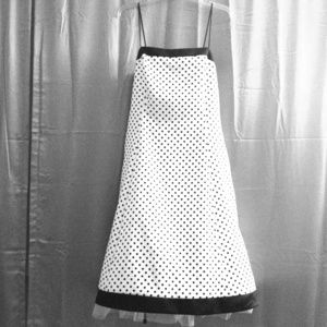 Fun, formal blk&white polka dot dress