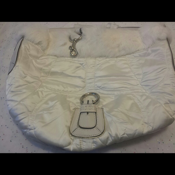 Coach White Fur Hobo Bag
