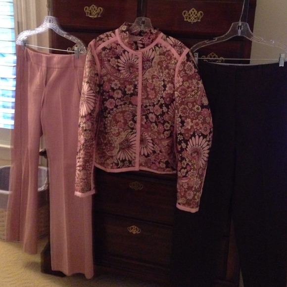 Bundled 2 pants, & silk quilted jacket, very comfy