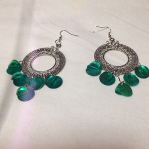 Green/Silver earrings