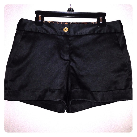 Black Satin Shorts
