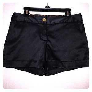Black Satin Shorts