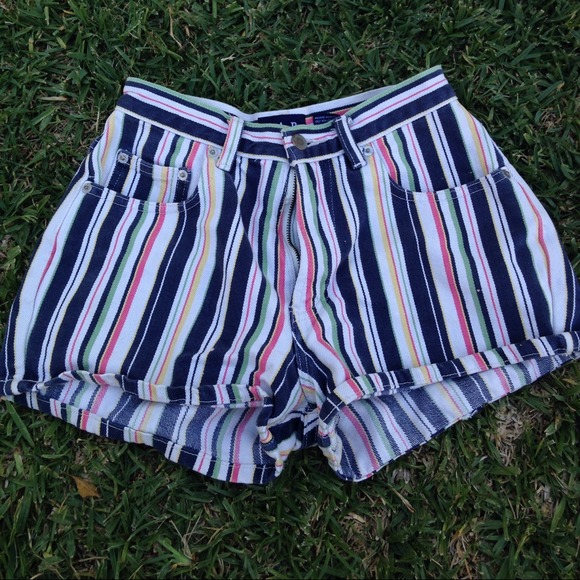 Vtg 90's GAP Striped High Waisted Short