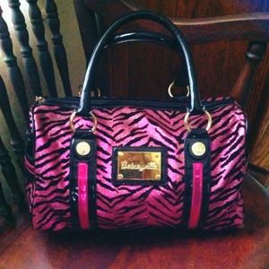 Hot Pink Zebra Stripe Purse