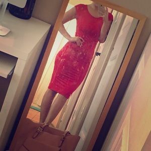 ASOS Vero Moda red bodycon midi dress
