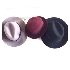 1 Taupe Fedora, 1 Black Fedora