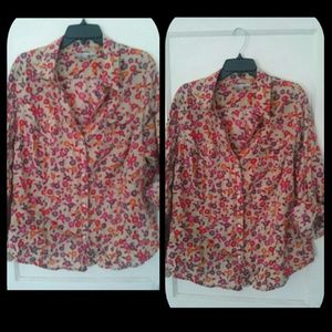 Floral old navy camp shirt