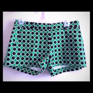 Michael Kors green, navy, and white shorts.