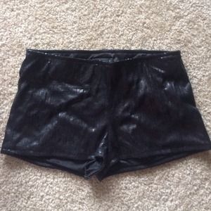 Black sequin hot pants