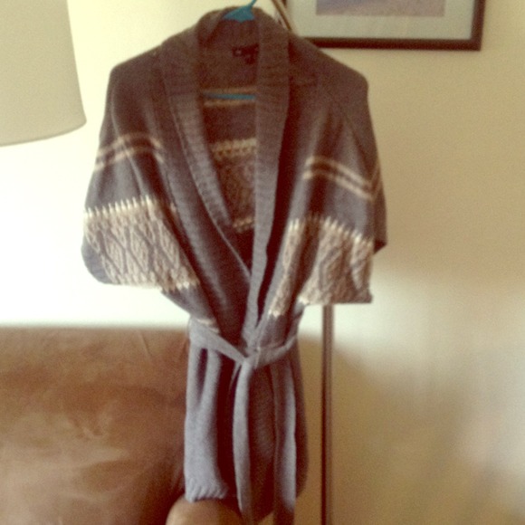 Dolman 3/4 sleeved wrap sweater.