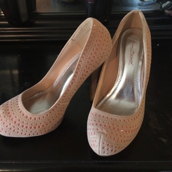 Tan. And pink heels