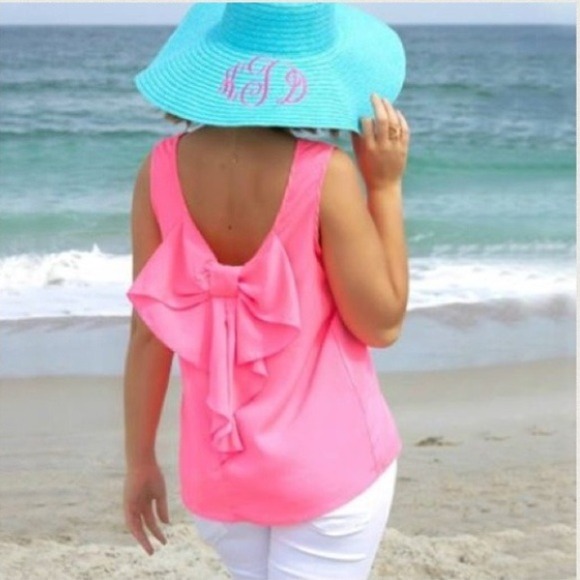 Tops - 💥CLEARANCE💥 Neon pink bow back tank