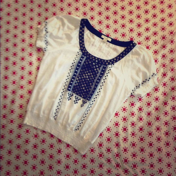 Bohemian top with bronze studs