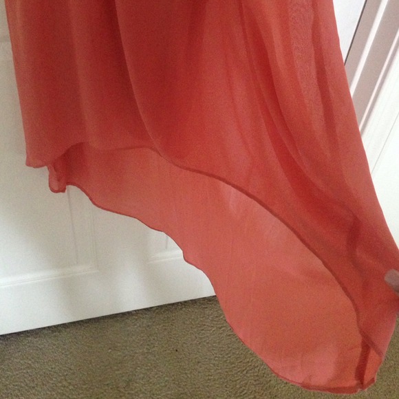 Peach chiffon dress - Picture 3 of 4