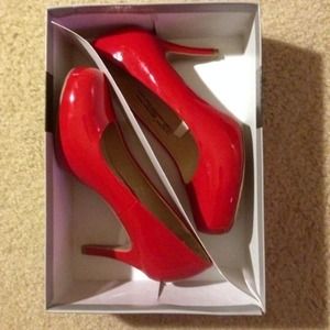 Bright red high heels