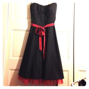 Black and white dotted dress