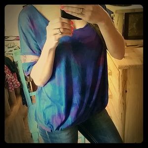 SOLD***Free People tie dye top lace detail