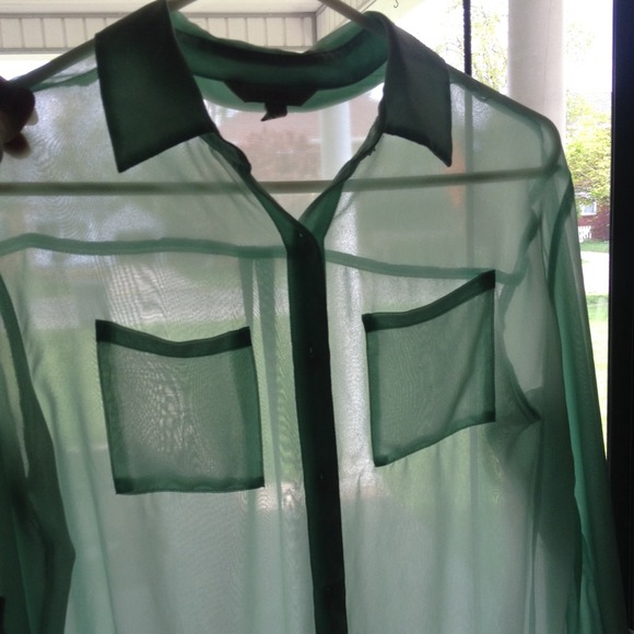 Mint sheer blouse