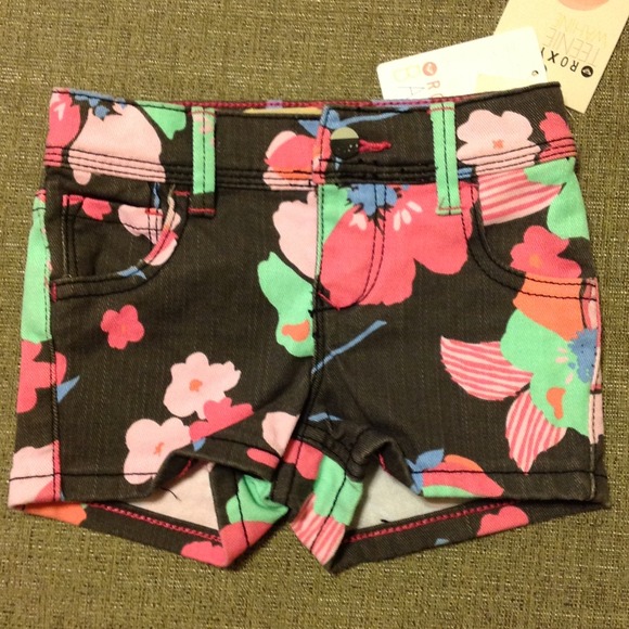 Roxy toddler denim floral shorts