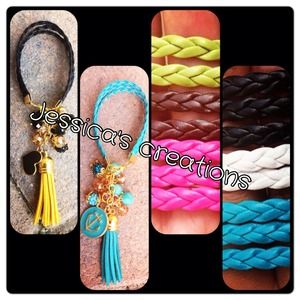 Leather charm bracelets