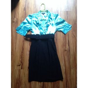 Fab Black & light blue business or church dress!