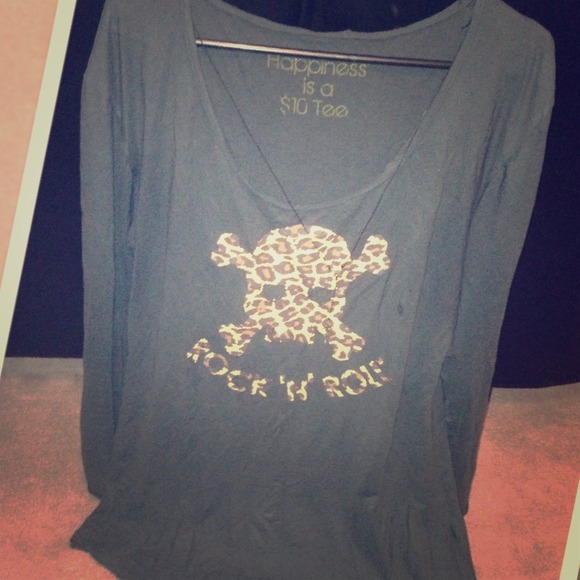 Long charcoal distressed tunic