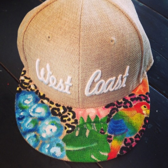 HANDPAINTED FLAT BRIM HAT!