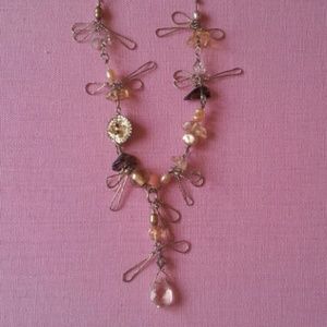 .925 stone and pearl beaded necklace