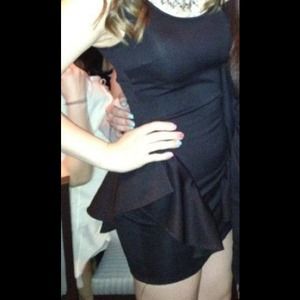 Black peplum dress