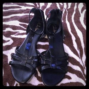 Cole Haan Black Patent Sandals SZ 10