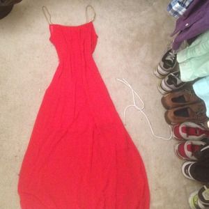 Boutique gold and red maxi dress!