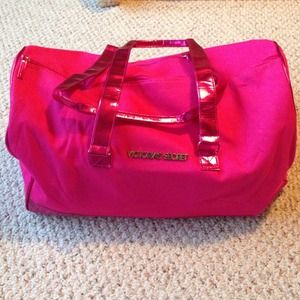 Victoria's Secret Hot Pink Weekender Tote Bag