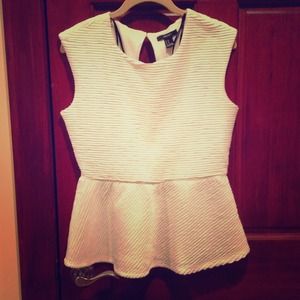 Forever 21 Cream Peplum Top