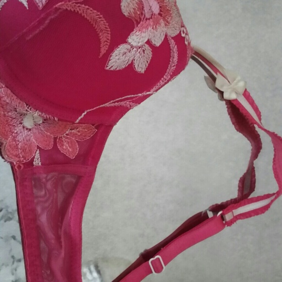 By caprice pink with white lace padded bra - Picture 3 of 4