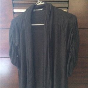 Blk cover up butter fly rose shirt and blk skirt