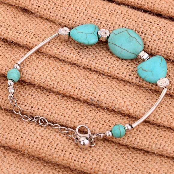 Turquoise heart bracelet - Picture 3 of 3