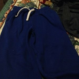 Royal blue sweats with white draw string for boys